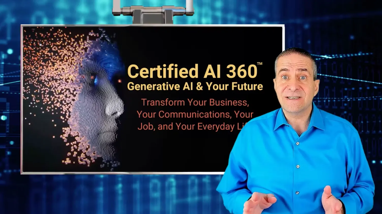 Sam Richter presenting a Certified AI 360 on-demand video lesson, Generative AI and Your Future